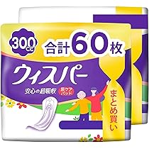 Amazon | WHISPER ウィスパー 安心の超吸収 300cc 60枚 (30枚×2パック